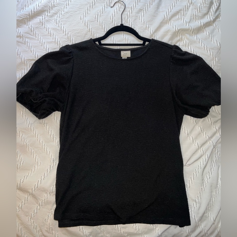 Black puff sleeve blouse